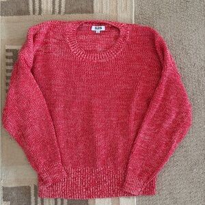 Red/white marled sweater